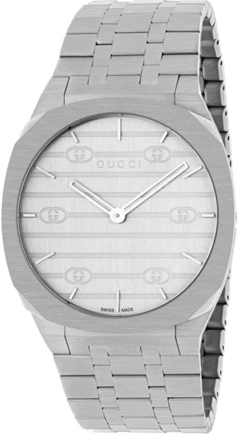 Gucci 25H Stainless Steel 38mm Watch YA163407 